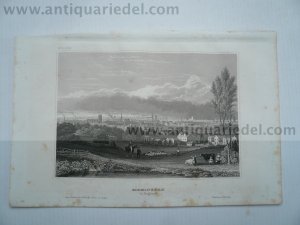 Birmingham, anno 1850, steelengraving, 10x15 cm..