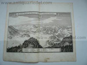 Gmunden, anno 1679, Vogelschauplan, Merian Matthäus