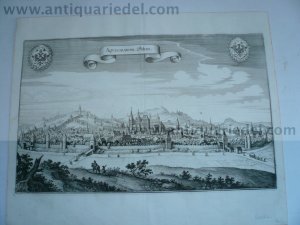 Aachen, anno 1650, Merian Matthäus, Blattmaß: 33x41 cm., sauber