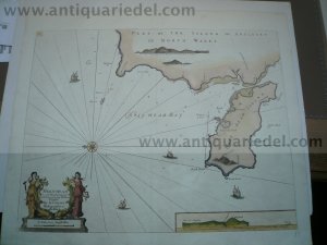 Holy-Head, Anglesey, anno 1770, map, Collins Greenvile