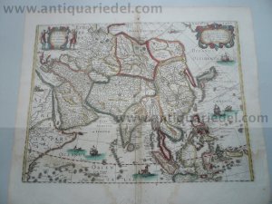 gebrauchtes Buch – Hondius-Janssonius – Asia map, Hondius, anno 1631, Generalmap,english text on verso