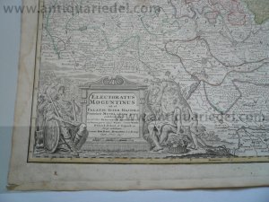 antiquarisches Buch – Homann J.B. – Course of the Rhin, map, anno 1720,Homann