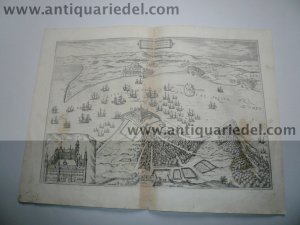 gebrauchtes Buch – Braun/Hogenberg "Civitates ...." – Sund,Huena,map,anno 1588,Braun/Hogenberg,latin edition