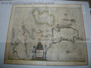 Pascaart Vant Canaal, anno 1657, Janssonius, Atlas Maritimus