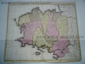 antiquarisches Buch – Schenk P.1660-1718+Valk Gerard – Bretagne,anno 1700, map, Valk, old colours