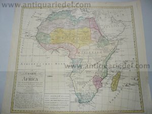 Afrika, generalmap, anno 1797, Homann Heirs, old colours, good p