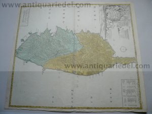 Corsica map, anno 1735, Homann Heirs, old colours