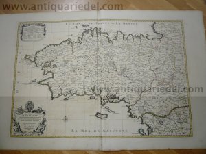 Brittany-Bretagne, Sanson-Jaillot,anno 1696, map