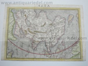 Asia, Generalmap, anno 1595, Botero, old colours