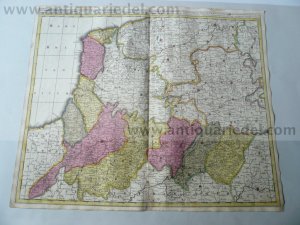 Picardia, map, Valk anno 1700, old colours