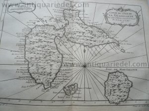 Guadeloupe, anno 1760, map, Bellin