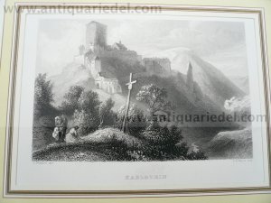 Karlstein Hrad, anno 1837, steelengraving