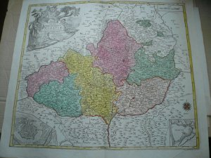 Moravia, map, Lotter, anno 1758, old colours