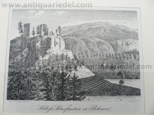 Scharfenstejn hrad, anno1837, lithograph