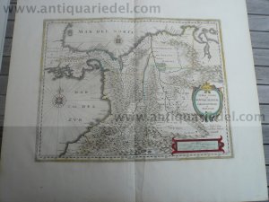 Panama/Columbia, map, Blaeu anno 1635, dutch text