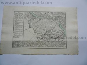 Wroclaw/Breslau, anno 1757 siege of, coppermap edited 1765