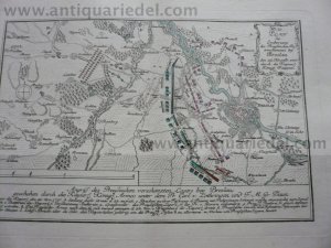 Wroclaw/Breslau, anno 1757 siege of, coppermap edited 1765