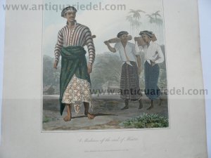 Java, clothing, anno 1817, aquatinta