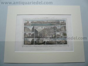 Basel, Souvenirblatt, anno 1860, Verlag Krüsi