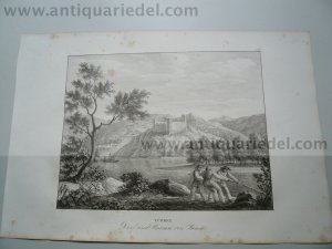 Dorf und Ruinen von Roma, anno 1825, lithograph, Kunike A.