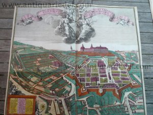 Gotha, Ansicht, M. Seutter, anno 1740, altkoloriert