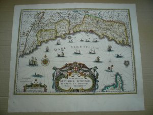 Reipublicae Genuensis, Blaeu, map, anno 1635, old colours