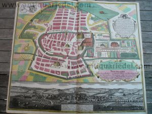 Stuttgart, anno 1730, Plan+Panorama, Seutter M.