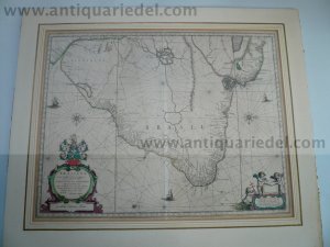 Brazil, anno 1642, map, Blaeu Johannes