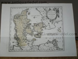 Denmark, anno 1790, map, Reilly