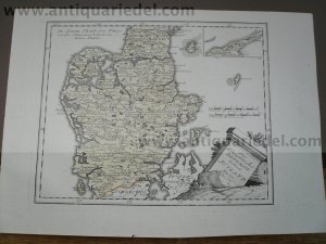 Denmark, anno 1790, map, Reilly