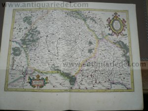 Frankenland, anno 1615, Mercator Hondius, altkoloriert