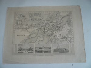 Potsdam, anno 1850, Stahlstich,  28x37 cm.. Verlegt bei dem Bibliographischen Institut Hildburghausen, gering gebräunt. SELTENES BLATT