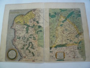 antiquarisches Buch – Ortelius Abraham – Caletensium+Vermandois, anno 1592, Ortelius, Theatrum, old colou