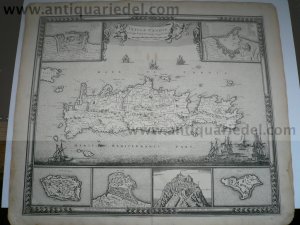 Candia/Crete/Kreta, anno 1680, map, F.de.Wit