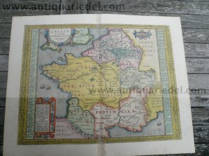 Gallia Caesaris, anno 1601, Ortelius A., old colours