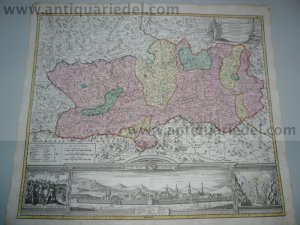 Carinthiae,map,Homann,anno 1720,inset Klagenfurt