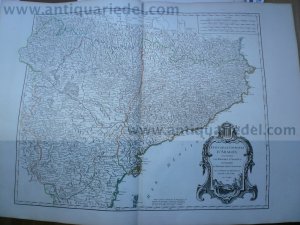 Aragon-Spain, anno 1752, Vaugondy R., scarce map