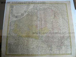 Belgium Catholicum,anno 1747, Homann Heirs Coppermap, edited by