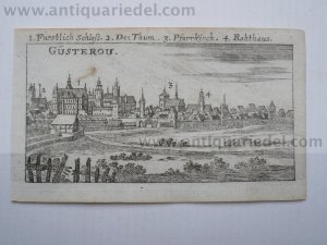 Güstrow, anno 1686, Riegel Christoph, Kupferstich aus Riegels "D