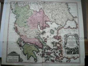 Graecia Nova, anno 1740, Seuter Matthäus, publishers colours