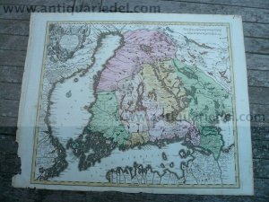 Finnland-Suomi, anno 1760, Karte, Lotter T.C.