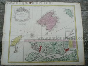 Balearic Islands, anno 1760, Seutter/Lotter Lotter T.C.: Carte d