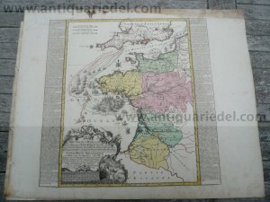 Seven Years War, map, anno 1760, Lotter T.C.