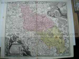 Silesiae Ducatus, anno 1740, Seutter Matthäus, map, old colours