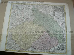 Bohemia/Silesia, anno 1760, map Lotter T.C.