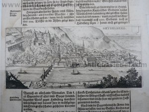 Heidelberg, anno 1632 Ansicht. Kupfer aus Gottfried, Inventarium