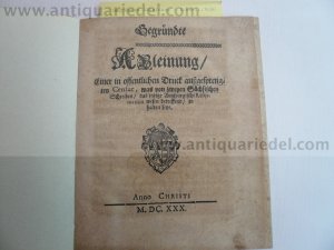 Flugschrift zum 30 Jährigen Krieg, Augsburg 1630