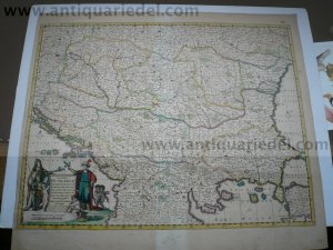 antiquarisches Buch – Frederik de Wit 1610 - 1698 – Balkan/Romania/anno 1680, map by F.de Wit