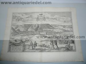 Huy,anno 1575,Braun Hogenberg, french edition