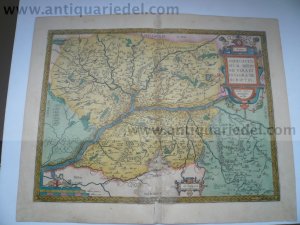 Anjou/Angers/Loire, map Ortelius A. anno 1595 Copperengraving, e